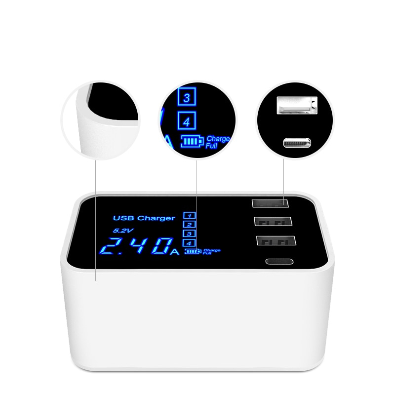USB and Type-C Charger with Display USB and Type-C Charger with Display