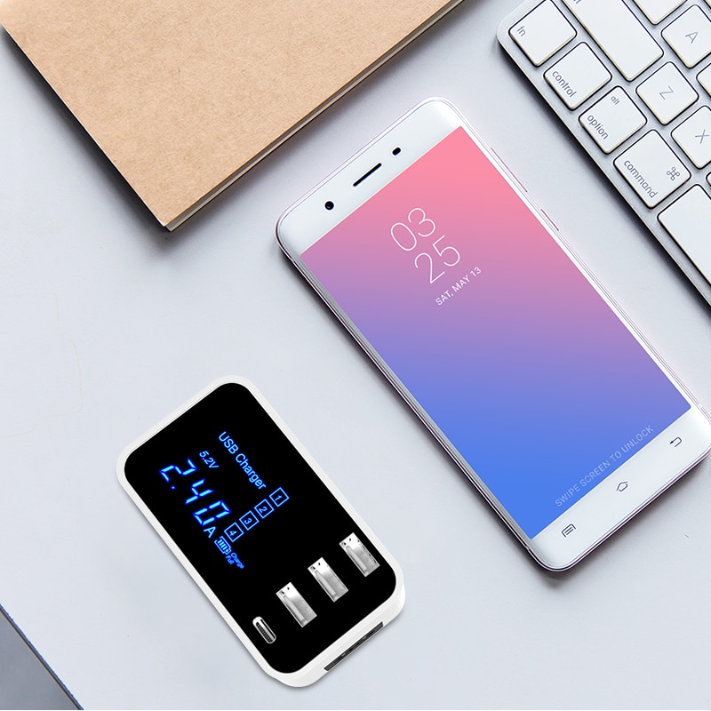 USB and Type-C Charger with Display USB and Type-C Charger with Display
