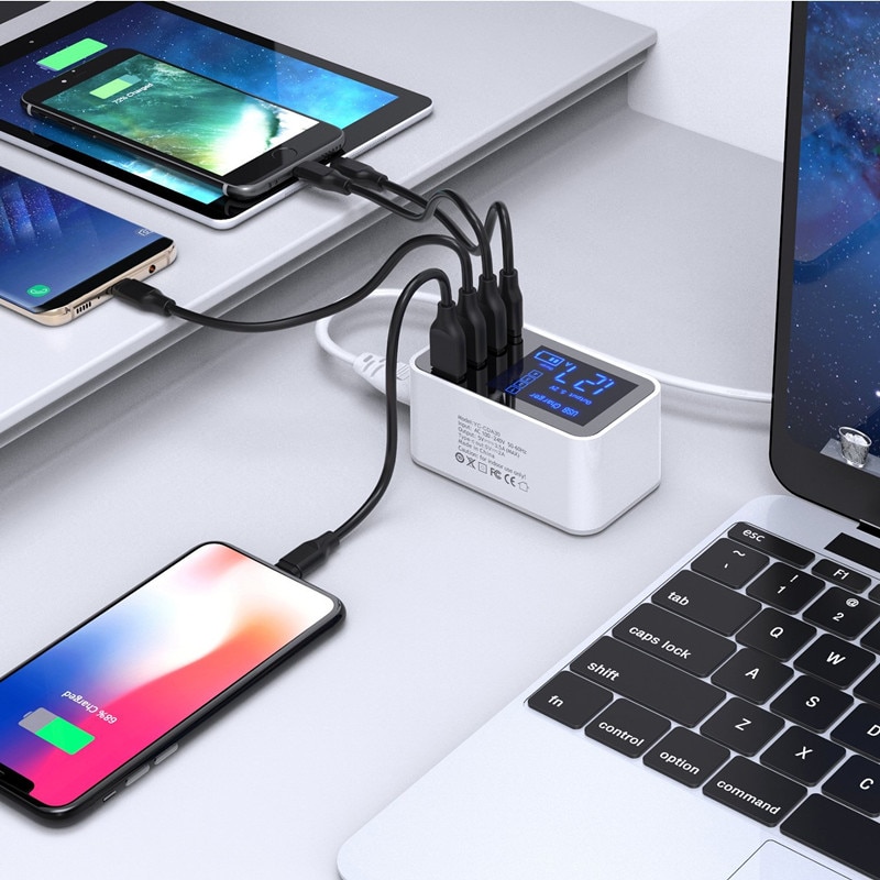 USB and Type-C Charger with Display USB and Type-C Charger with Display