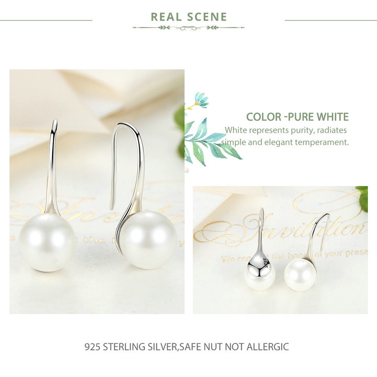 925 Sterling Silver Elegant Drop Earrings for Women 925 Sterling Silver Elegant Drop Earrings for Women