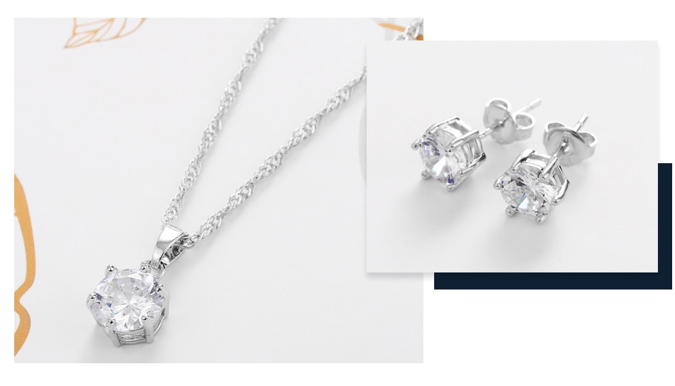 Fashion Silver Color Cubic Zircon Jewelry Sets Fashion Silver Color Cubic Zircon Jewelry Sets