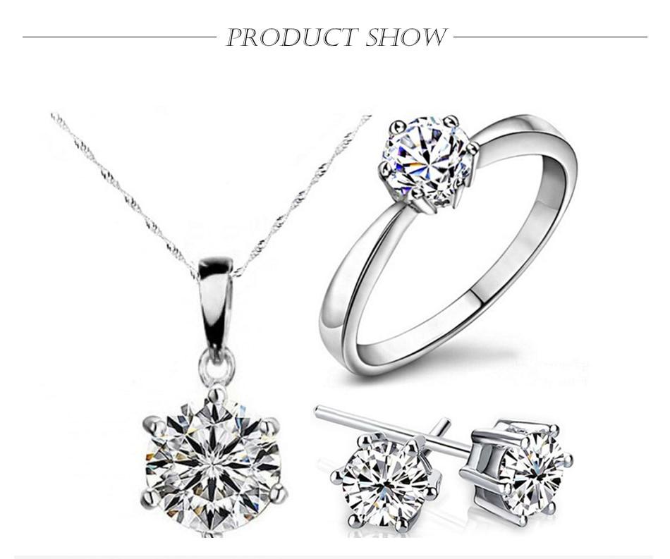 Fashion Silver Color Cubic Zircon Jewelry Sets Fashion Silver Color Cubic Zircon Jewelry Sets