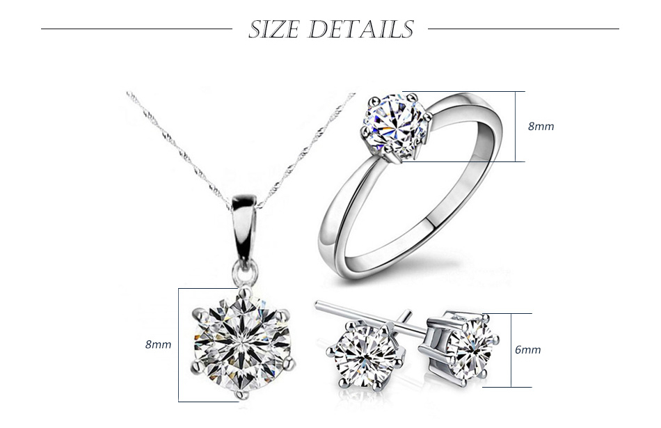 Fashion Silver Color Cubic Zircon Jewelry Sets Fashion Silver Color Cubic Zircon Jewelry Sets