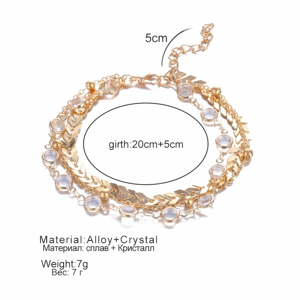 Women's Bohemian Crystal Multilayer Anklet Women's Bohemian Crystal Multilayer Anklet
