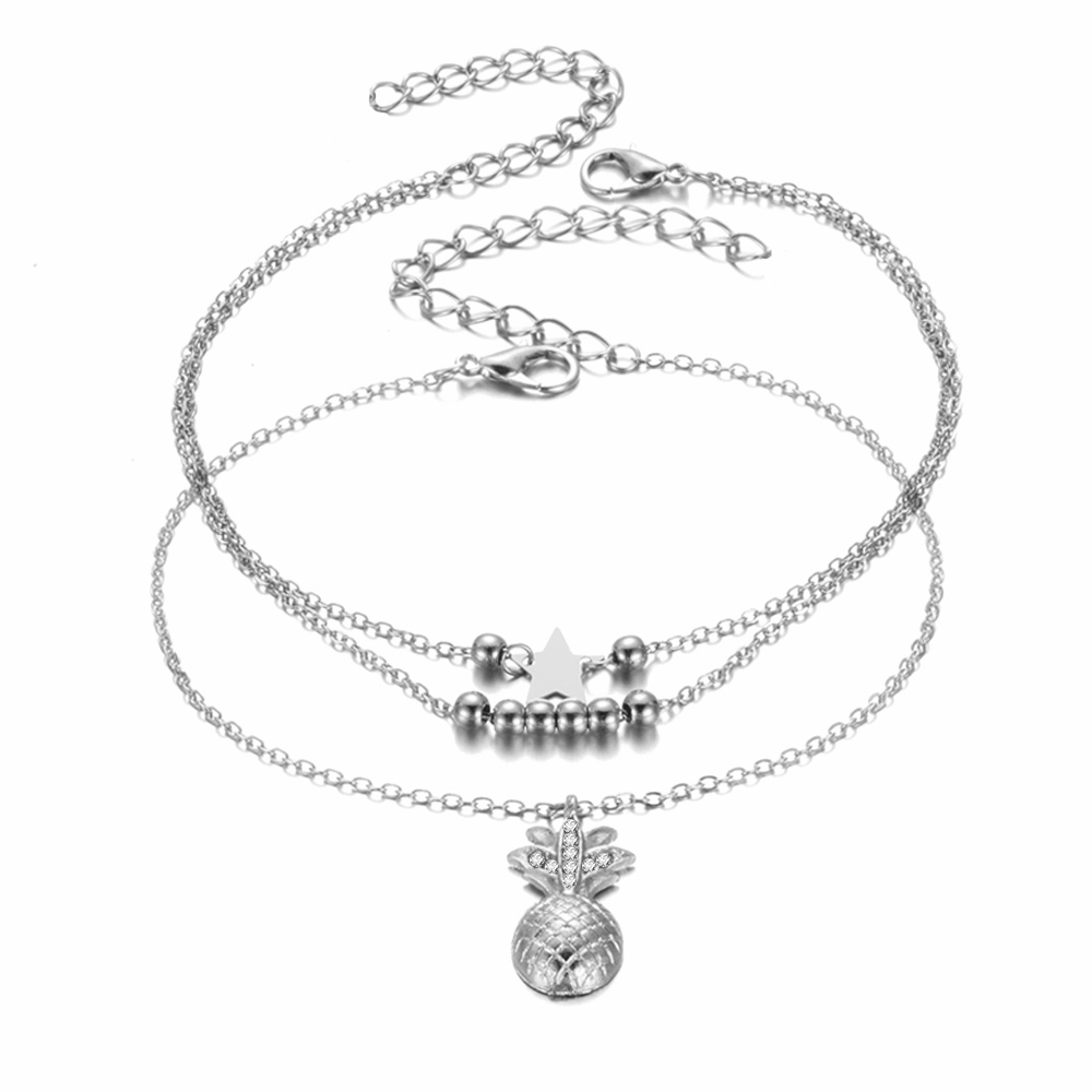 Women's Pineapple / Heart Design Anklet