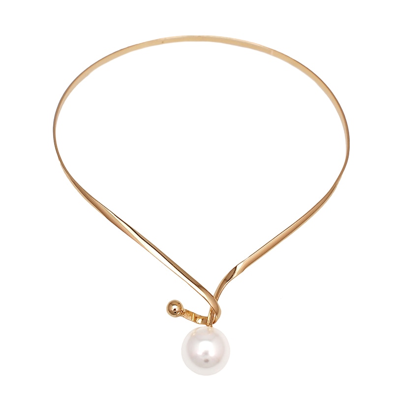Women's Minimalistic Necklace Decorated with Pearl Women's Minimalistic Necklace Decorated with Pearl