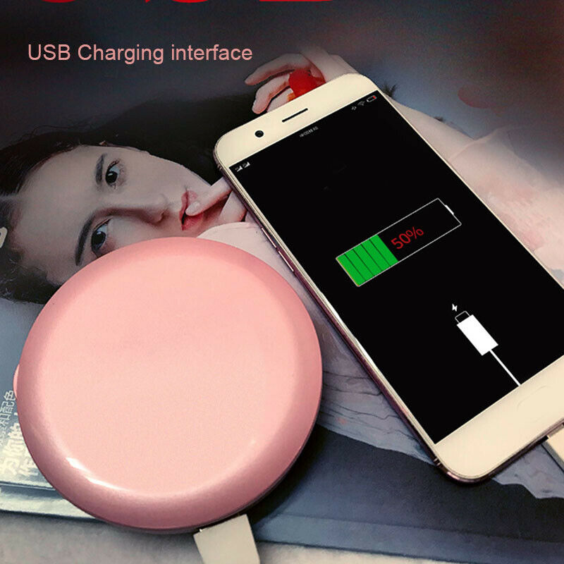 Portable Round Makeup Mirror with LED Light and Powerbank Portable Round Makeup Mirror with LED Light and Powerbank