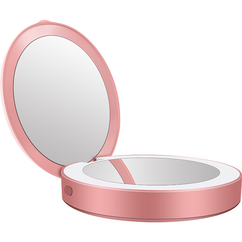 Portable Round Makeup Mirror with LED Light and Powerbank Portable Round Makeup Mirror with LED Light and Powerbank