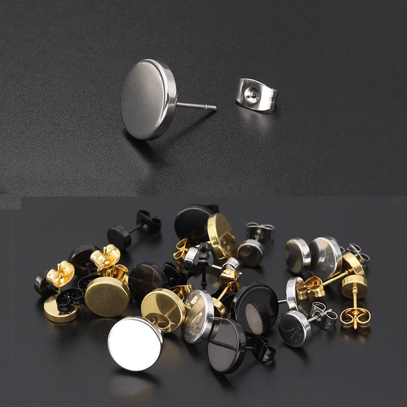 Men's Round Stainless Steel Earrings Men's Round Stainless Steel Earrings