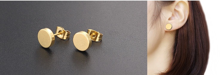 Men's Round Stainless Steel Earrings Men's Round Stainless Steel Earrings