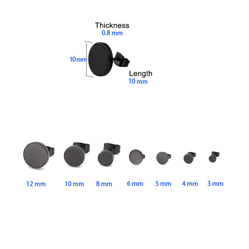 Men's Round Stainless Steel Earrings Men's Round Stainless Steel Earrings