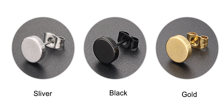 Men's Round Stainless Steel Earrings Men's Round Stainless Steel Earrings