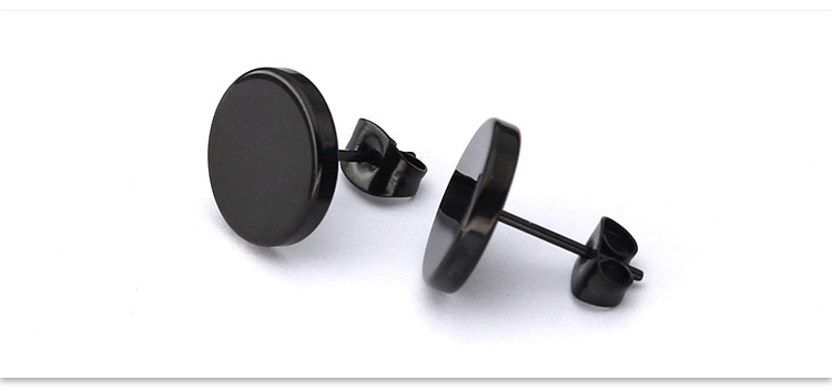 Men's Round Stainless Steel Earrings Men's Round Stainless Steel Earrings