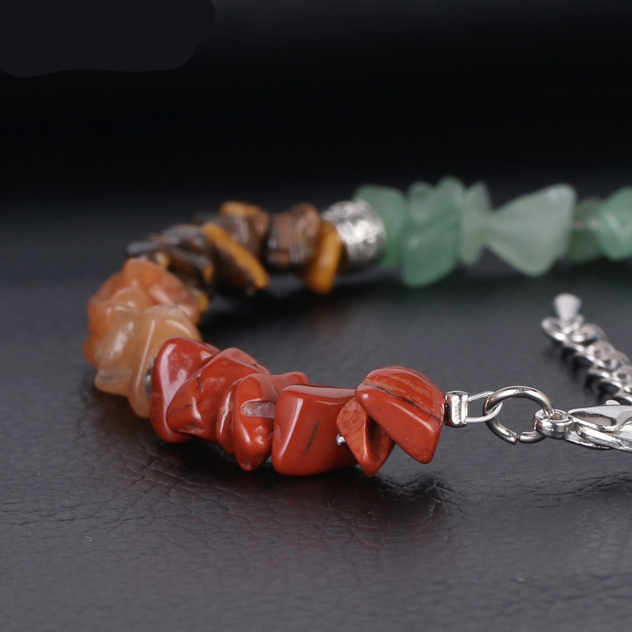Women's Colorful Stones Slim Chain Chakra Bracelet Women's Colorful Stones Slim Chain Chakra Bracelet