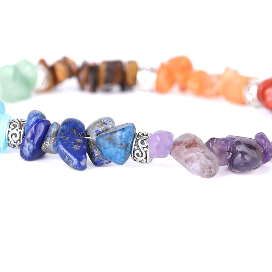 Women's Colorful Stones Slim Chain Chakra Bracelet Women's Colorful Stones Slim Chain Chakra Bracelet